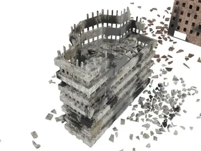Destroyed town 3D model