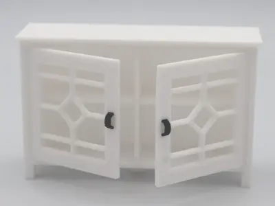 Kitchen living room cabinet with functional door  3D print model