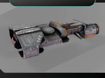 Spaceship mini transporter Low-poly 3D model