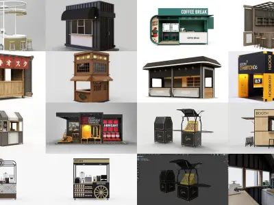 Booth Design Collection 3D Model Pack