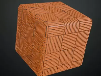 Fine Ribbed Basket Weave Wood Panel PBR Seamless Texture