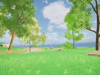 Stylized Forest Low-poly 3D model