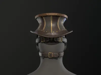 Steampunk mask set - game ready Low-poly 3D model
