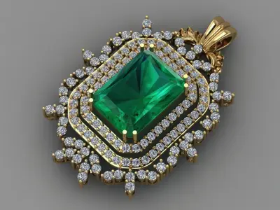 Gold Diamond Women pendant 3D print Model 3D print model purchase