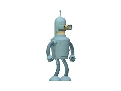 Cartoon Robot 3D Model - Futuristic Humanoid Bot 3D model