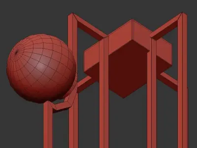 FAUST modern brass ceiling light with glass balls 3D model