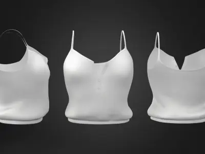 Crop Tank Top Low-poly 3D model