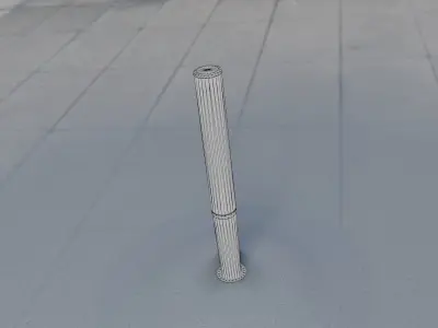 Low-Poly Street-Light Set-9 - Wood Light-Column 19 Low-poly 3D model