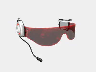 SciFi Glasses D03 Red - Character Design Fashion Low-poly 3D model