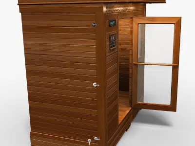 sauna wooden infrared 3D model