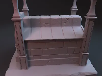 Crypt building 3D model