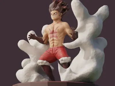 Figura One Piece-Monkey D Luffy Gear 4 Snake Man 3D print model