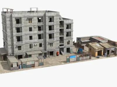 26 Slum Collection Low-poly 3D model