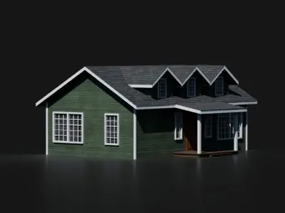 50 AMERICAN HOUSES PACK 4K Textures Model Collection Low-poly 3D model