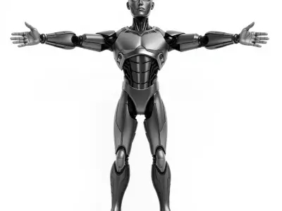 Humanoid Robot Model Pack with PBR Textures Low-poly 3D model