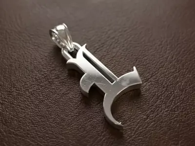 Gothic Letter L Pedant 3D print model