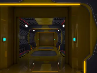 Sci Fi Corridor Futuristic 3D model