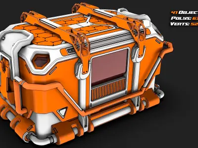 Sci Fi Crates Set Halo 3D model