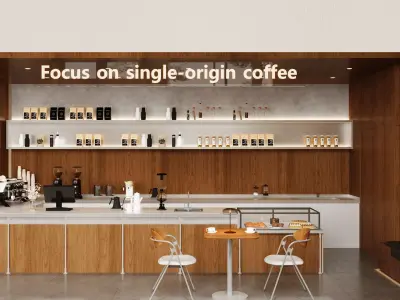 coffee shop 3D model 7