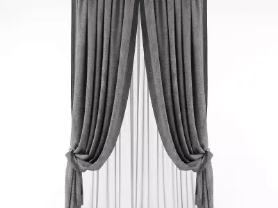 Curtains curtain with sheers Low-poly 3D model purchase