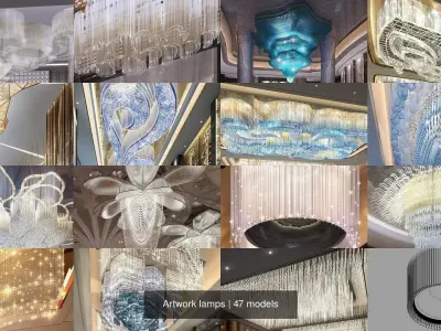 Artwork lamps 3D Model Pack