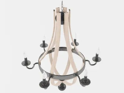 wooden chandelier  3D model