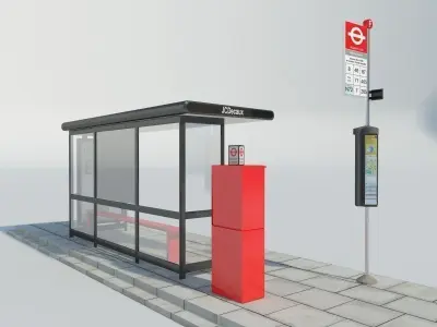 London Bus Stop 1 3D model