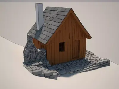 Cartoon Cottage 3D model purchase