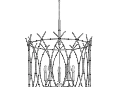 WOVEN BAMBOO CHANDELIER Low-poly 3D model
