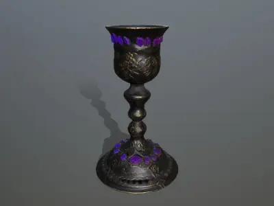 Chalice 3 silver and goblet Low-poly 3D model