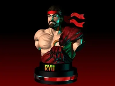 RYU BUST STREET FIGHTER 3D print model
