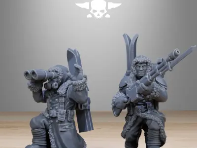 GrimGuard Frostwatch Skiers 3D print model