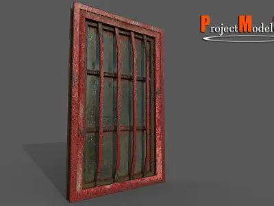 Metal window Version 003 Low-poly 3D model