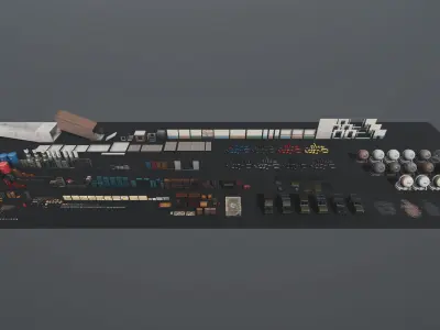 Modular Abandoned Shelter for Unity Low-poly 3D model
