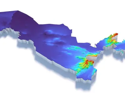 Uzbekistan Terrain country  3D model
