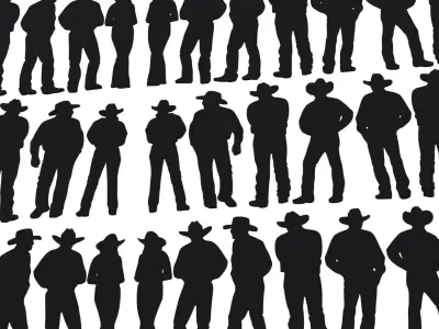 Cowboy Silhouette Low-poly Low-poly 3D model