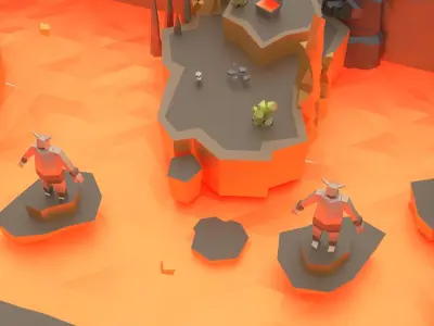 Hells castle Low-poly 3D model