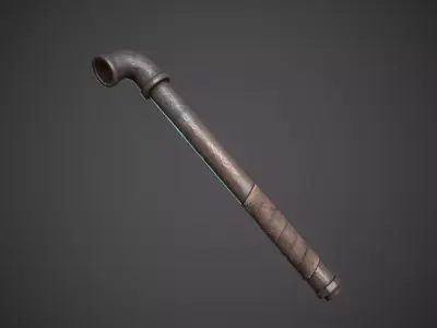Iron Pipe weapon Low-poly 3D model