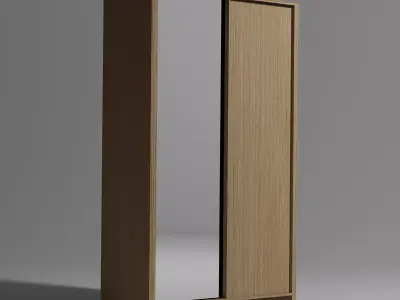 HOME Wardrobe with 2 sliding doors 3D Model Low-poly 3D model