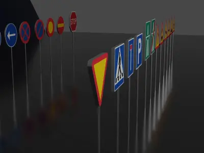 Swedish Road Signs Low-poly 3D model