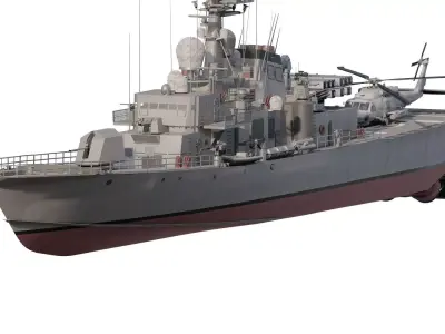 FAST ATTACK GUIDED MISSILE GUN BOAT 3D model