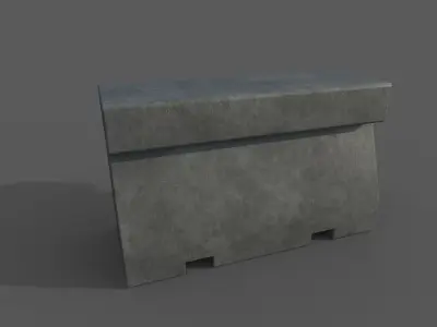 Concrete Barrier Type 11 Low-poly 3D model