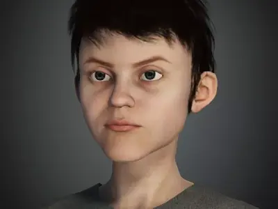 Village or Street boy  rigged 3D model 3D model