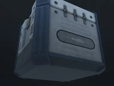 Sci-Fi Crate Low-poly 3D model 4