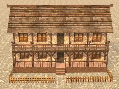 Medieval house fourteen 12 Low-poly 3D model