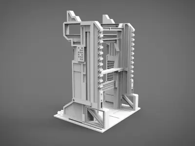 sci-fi robot station 3D print model