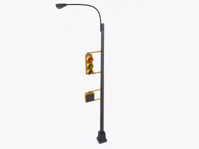 Traffic Light Lamp PBR 3D model