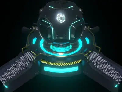 Sci-Fi Reactor Low-poly 3D model