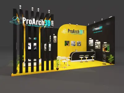 Exhibition stall 8 mtr x 4 mtr 2 sides open 3D model 3D model