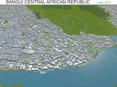 Bangui Central African Republic 25km Low-poly 3D model